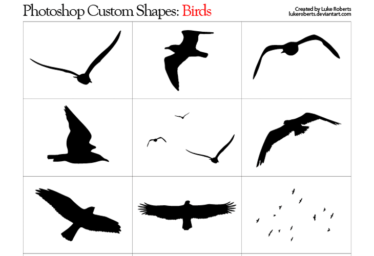 Custom-Shapes-Birds Custom Shapes: Birds