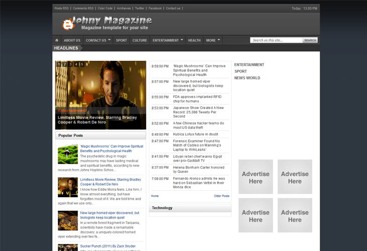 Johny-Magazine-Blogger-Template Johny Magazine Blogger Template