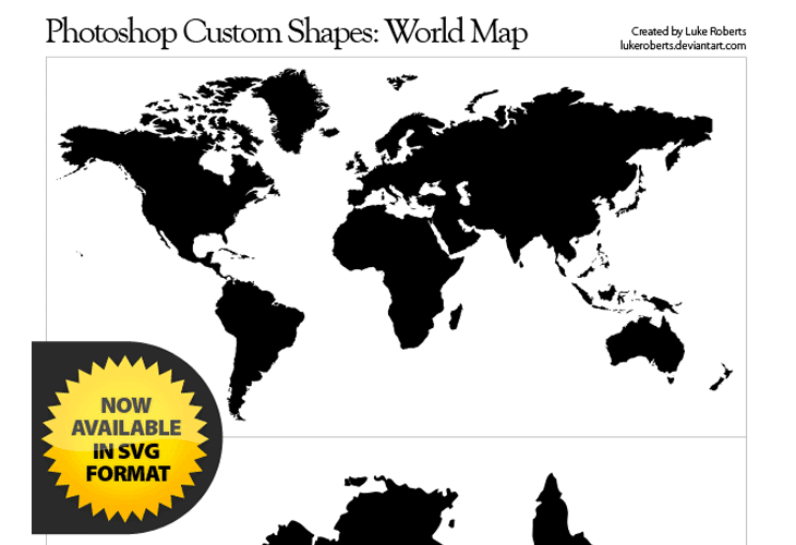 Photoshop-Shapes-World-Map Photoshop Shapes: World Map