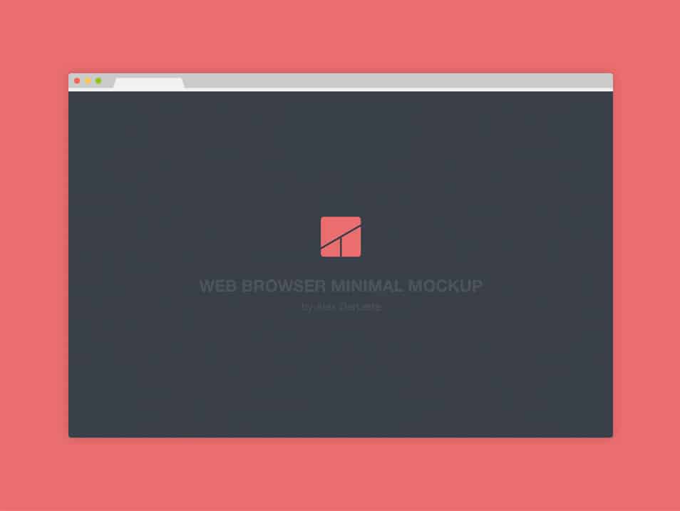 Web browser - Flat minimal mockup PSD