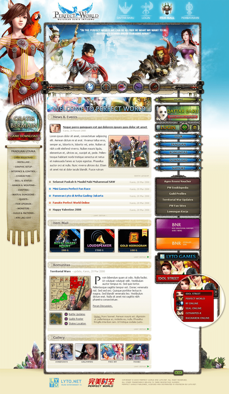 Perfect World Website