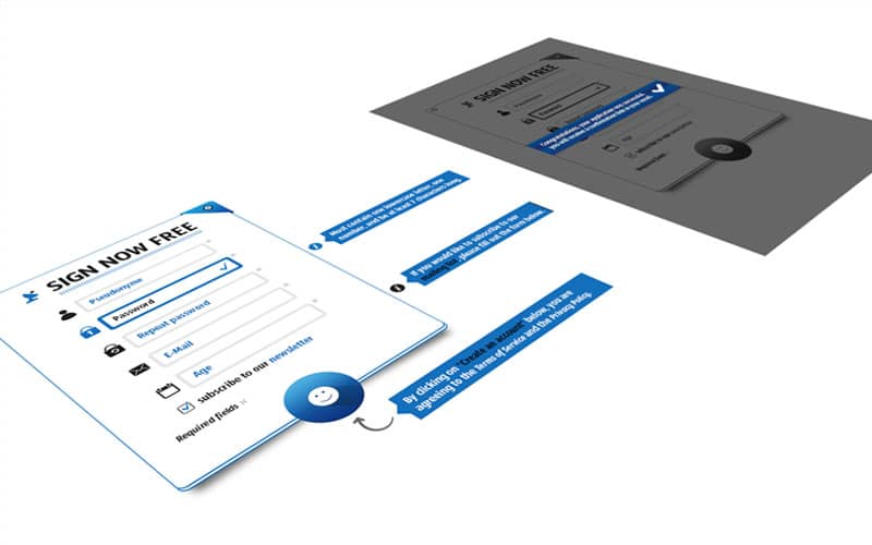 Blue Login Form PSD