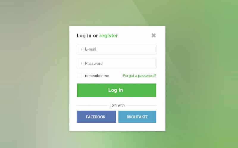 Login Form Free PSD