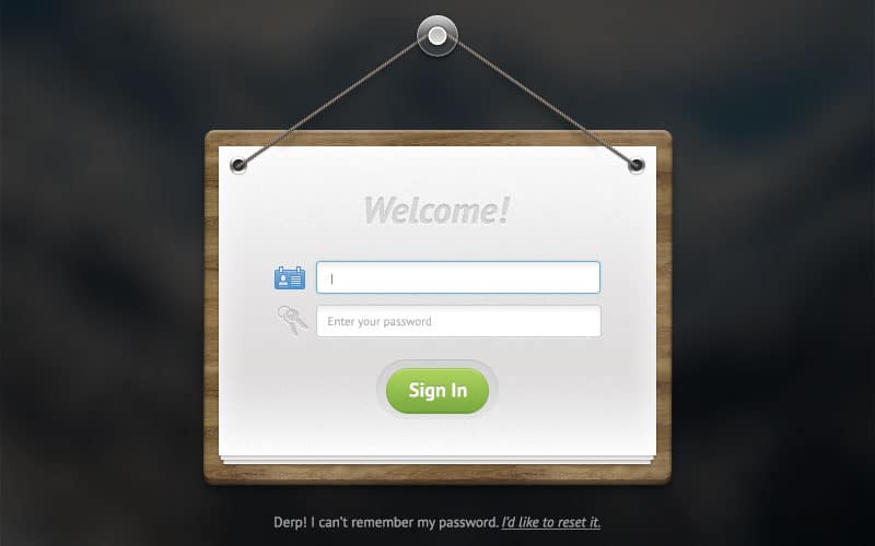 Login Form PSD