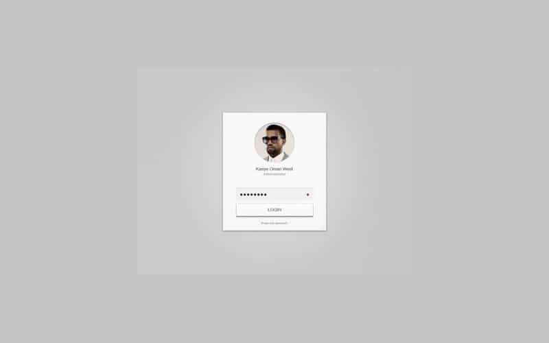 Login Form Widget PSD