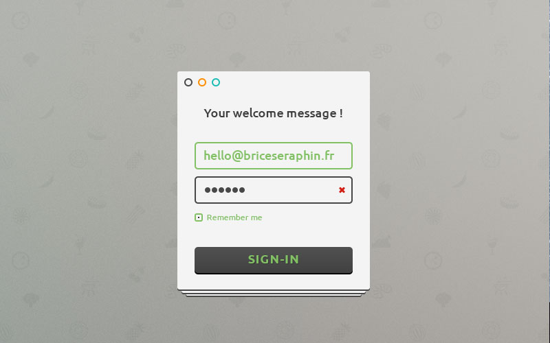Sign In Form PSD