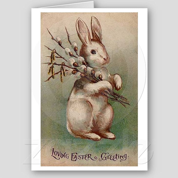 Vintage Easter Bunny Greeting Card