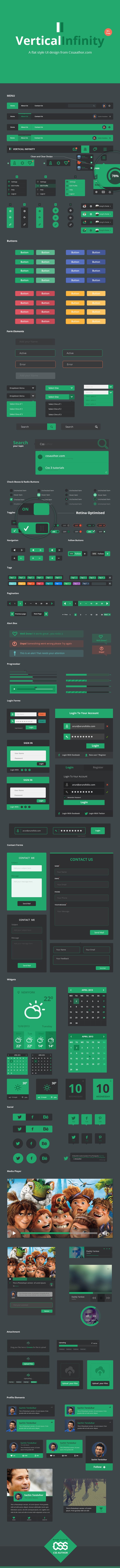 Vertical Infinity – A Mega Flat Style UI Kit PSD for Free Download - cssauthor.com Vertical Infinity – A Mega Flat Style UI Kit PSD for Free Download - cssauthor.com