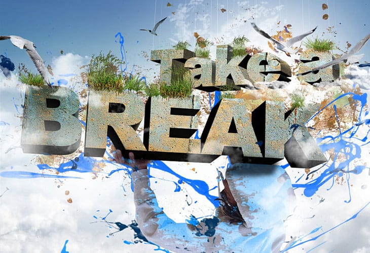 Take-a-Break-3D-Text-Composition