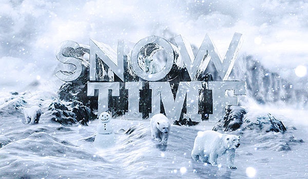 3D Snow Text Effect