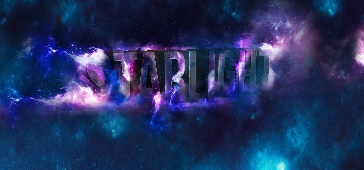 3D Star Light Text Effect