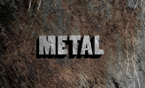  3D Text Metal Effect