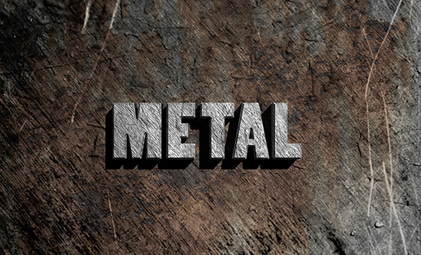 3D Text Metal Effect
