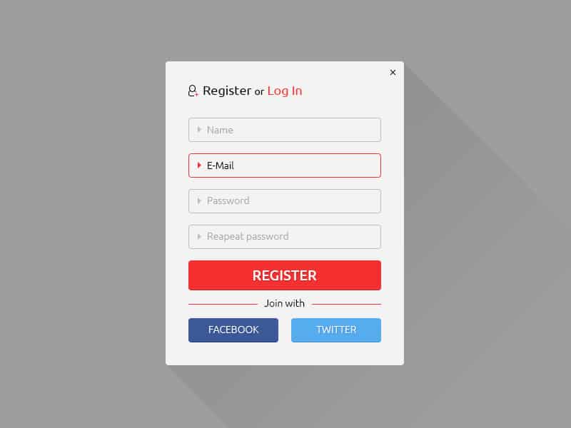 3 Pop Up Forms PSD