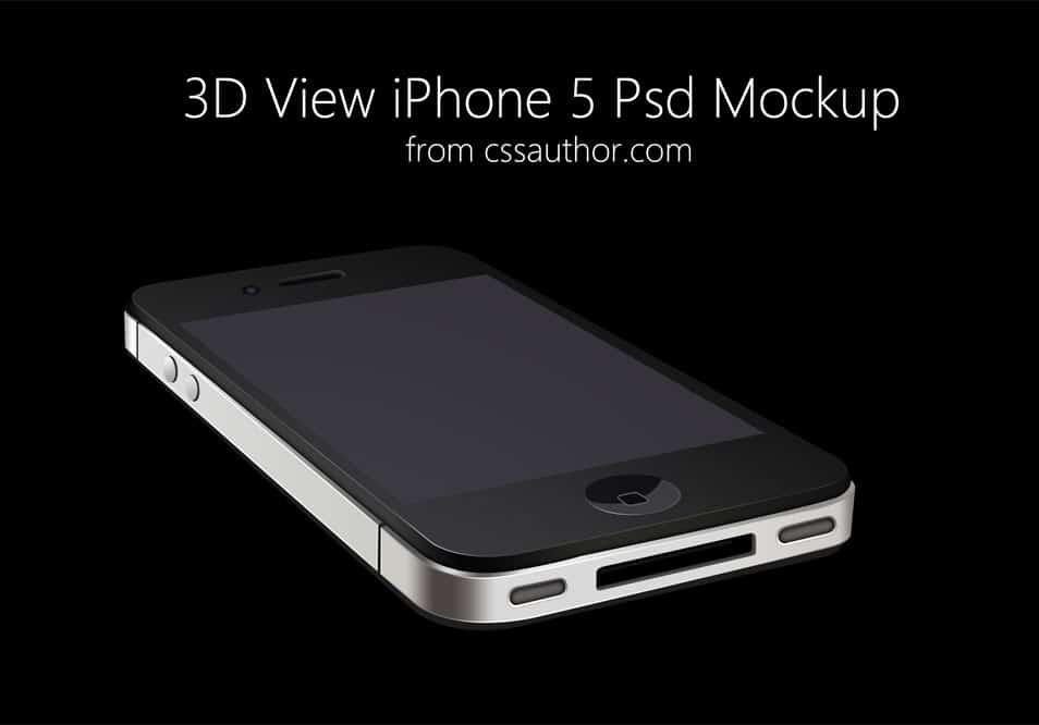 3D View iPhone PSD Mockup