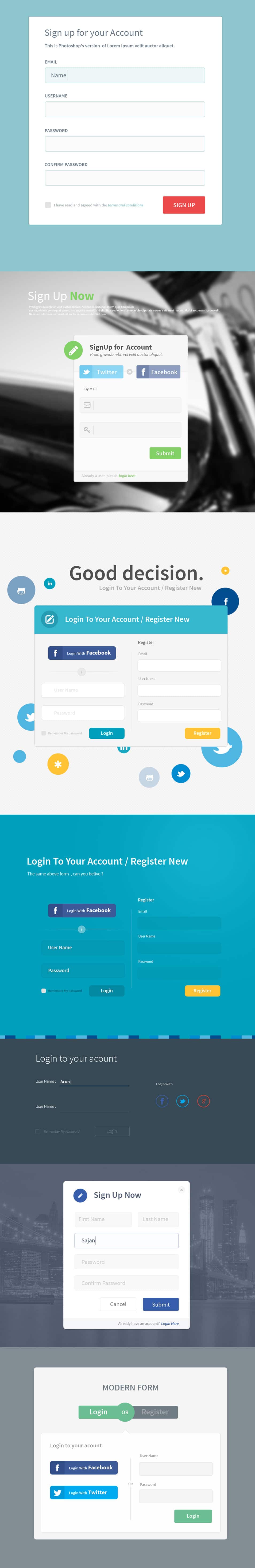 7 Registration Form Templates PSD 7 Registration Form Templates PSD
