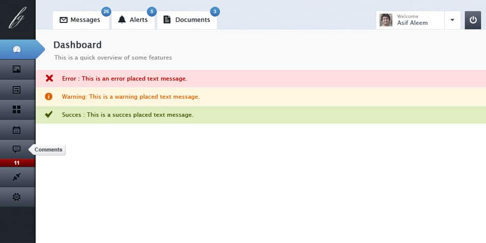 Admin Panel Template PSD Admin Panel Template PSD