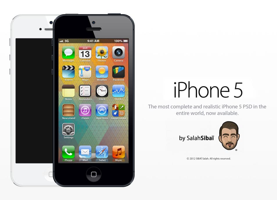Apple iPhone 5 PSD Mockup