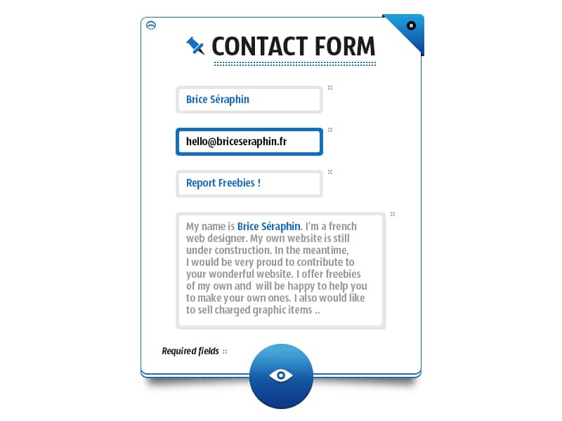 Blue Contact Form PSD