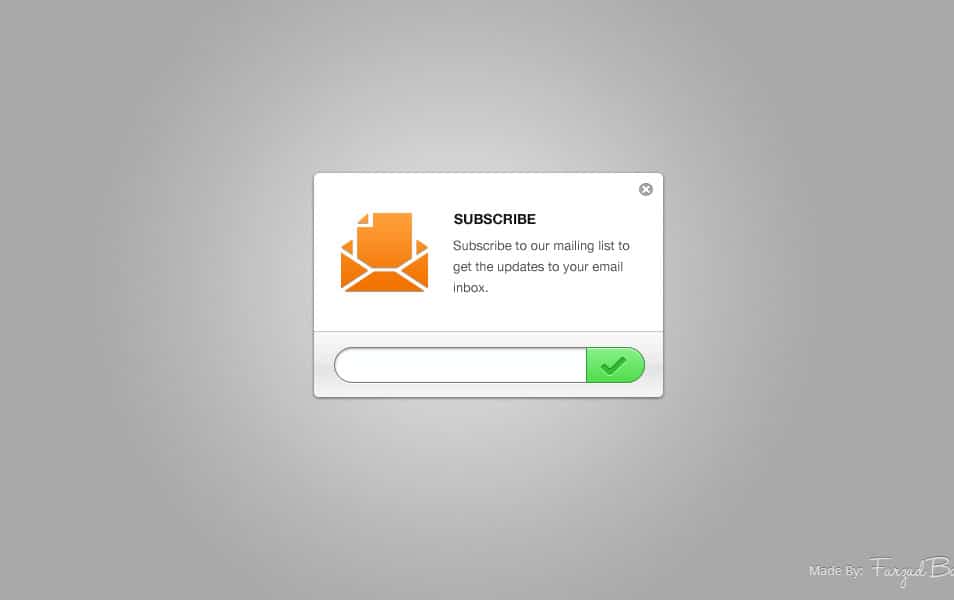 Clean Email Newsletter Subscription Form PSD Clean Email Newsletter Subscription Form PSD