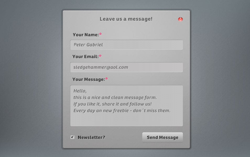 Contact Form PSD Contact Form PSD