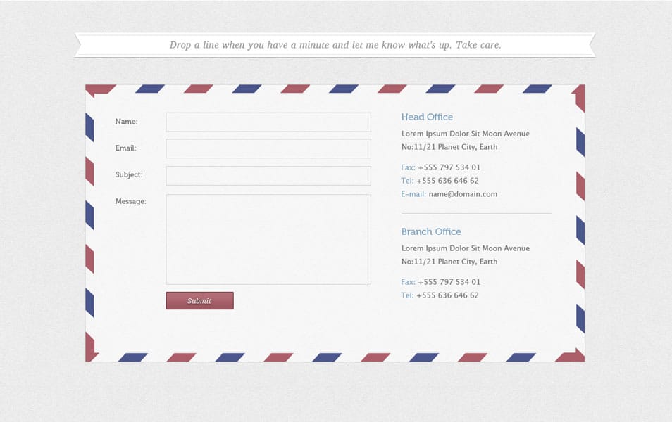 Contact Form PSD Contact Form PSD