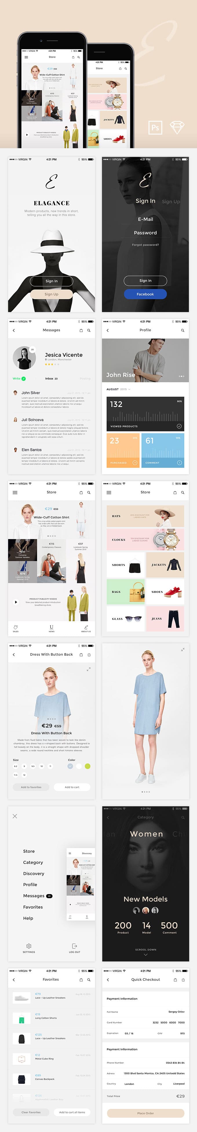 Elegance iOS UI Kit
