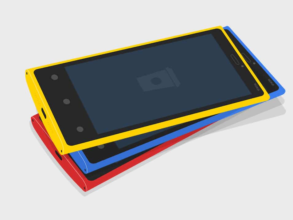 FREE PSD - Flat NOKIA Lumia 920 3D MockUp