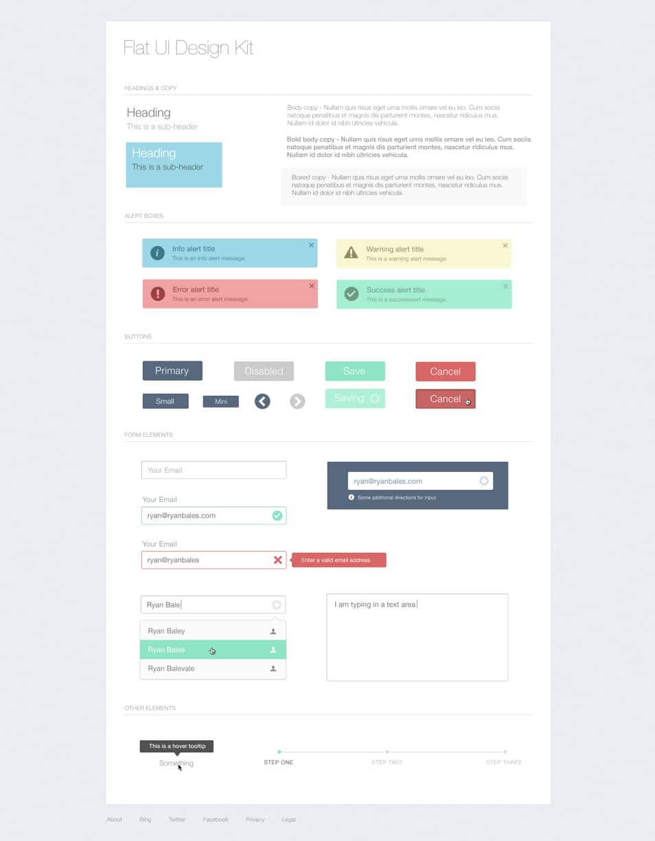 Flat UI Kit Free PSD Flat UI Kit Free PSD