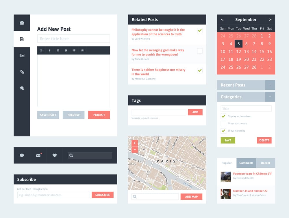 Flat UI Kit PSD