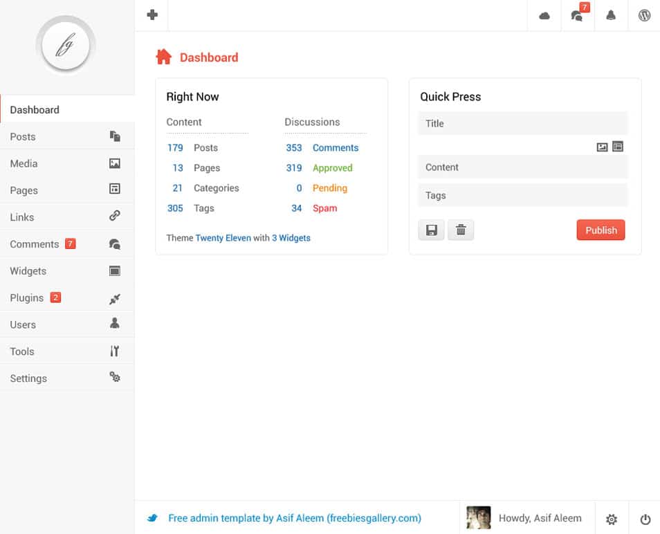 Free Admin Template PSD Free Admin Template PSD