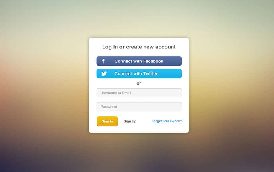 Free Login Form PSD Free Login Form PSD