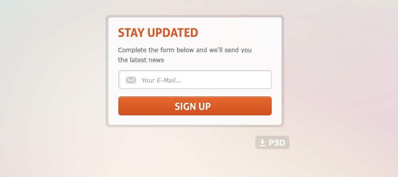 Free Signup Form Psd
