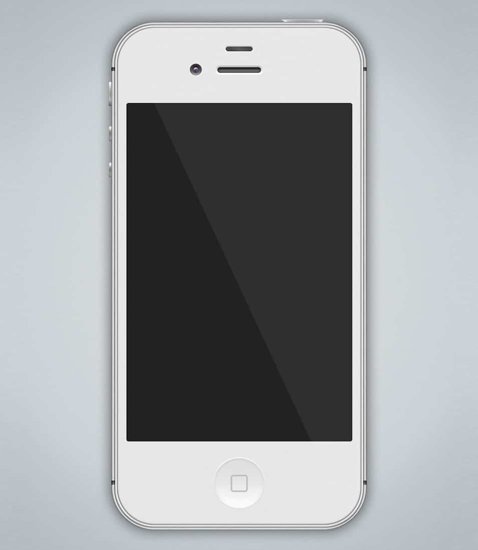 Free White iPhone 4S PSD Mockup 326ppi