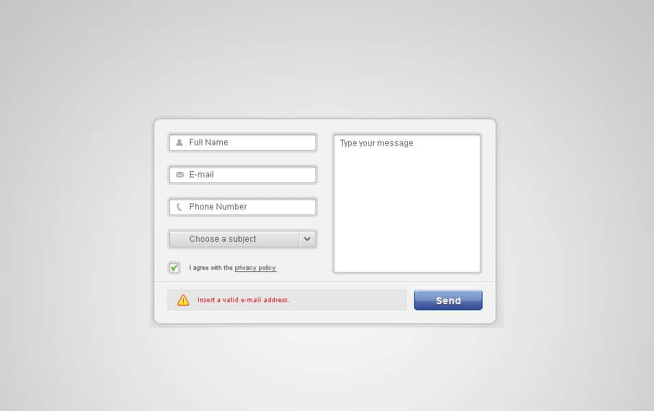 Free contact form PSD Free contact form PSD