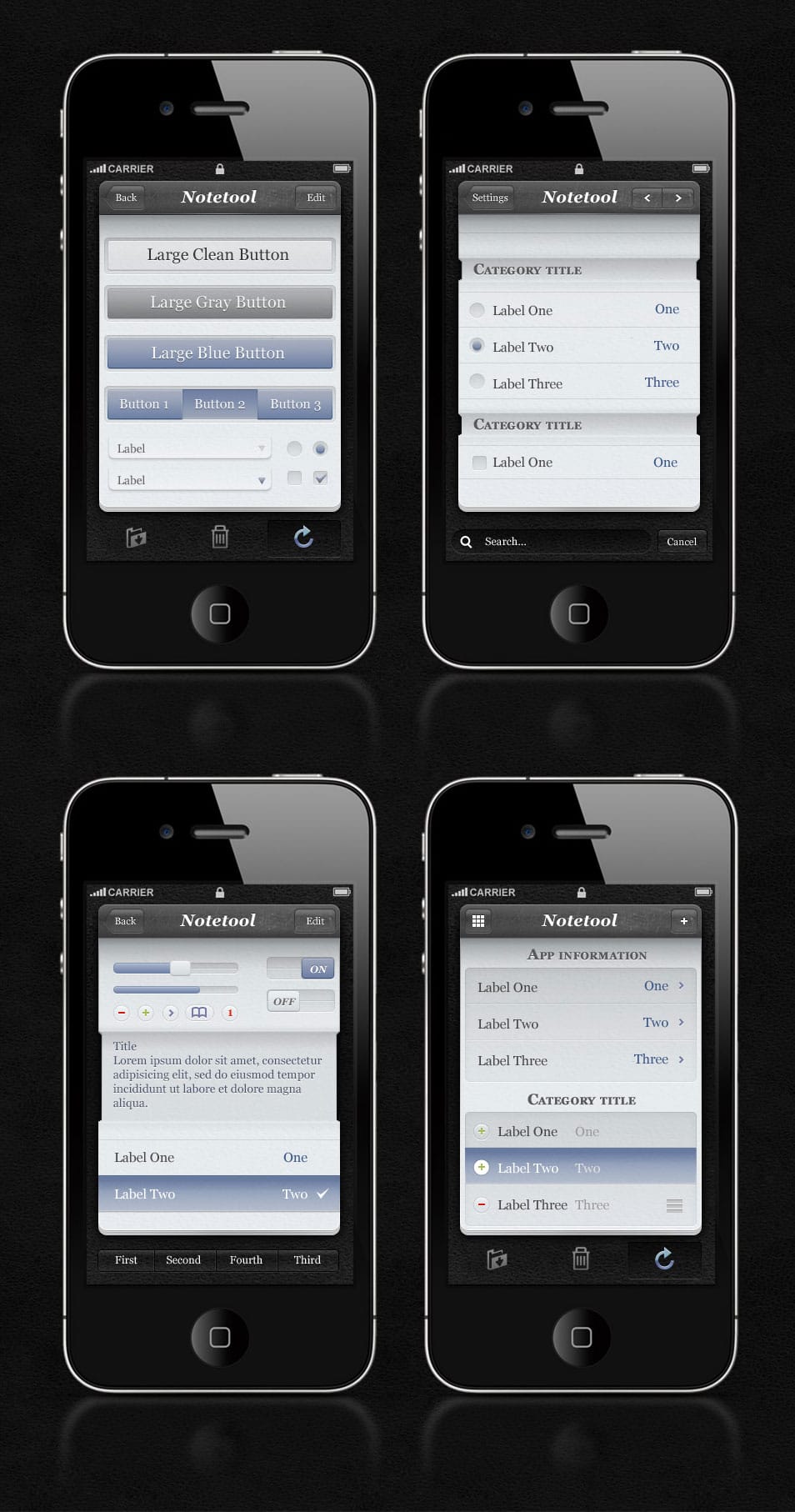 Free iPhone App UI Kit Psd Free iPhone App UI Kit Psd