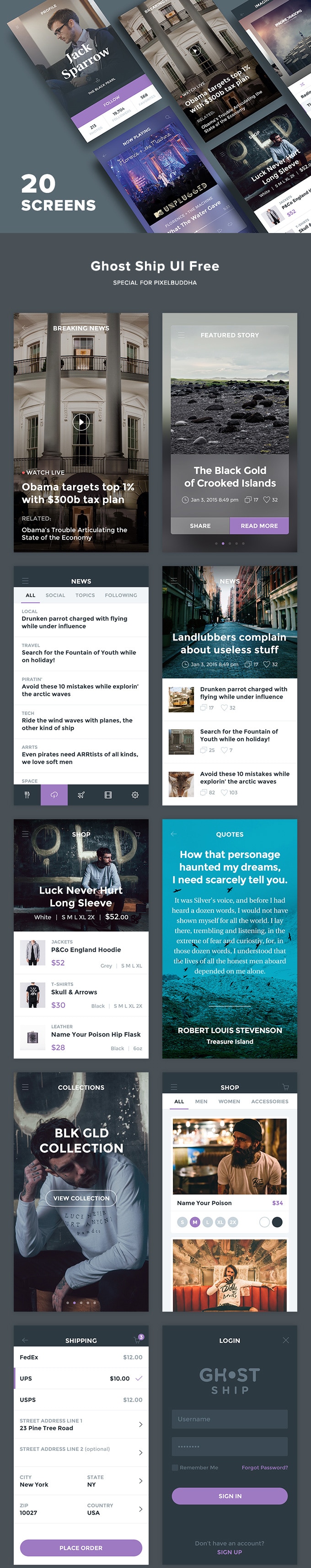 Ghost Ship Mobile UI Kit