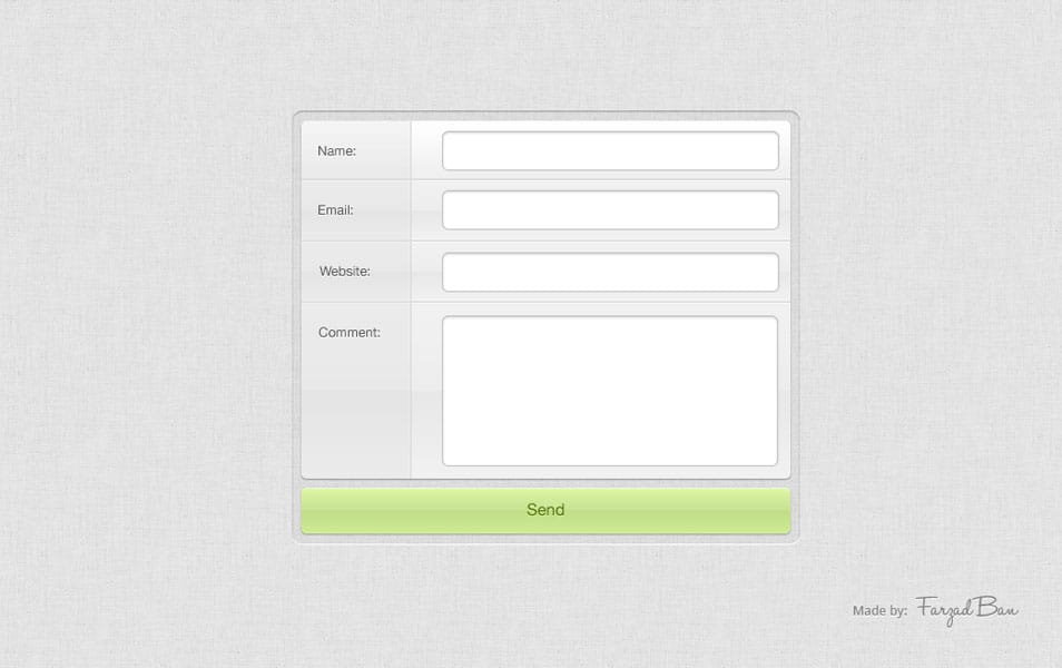 Grey Comment Form PSD Grey Comment Form PSD