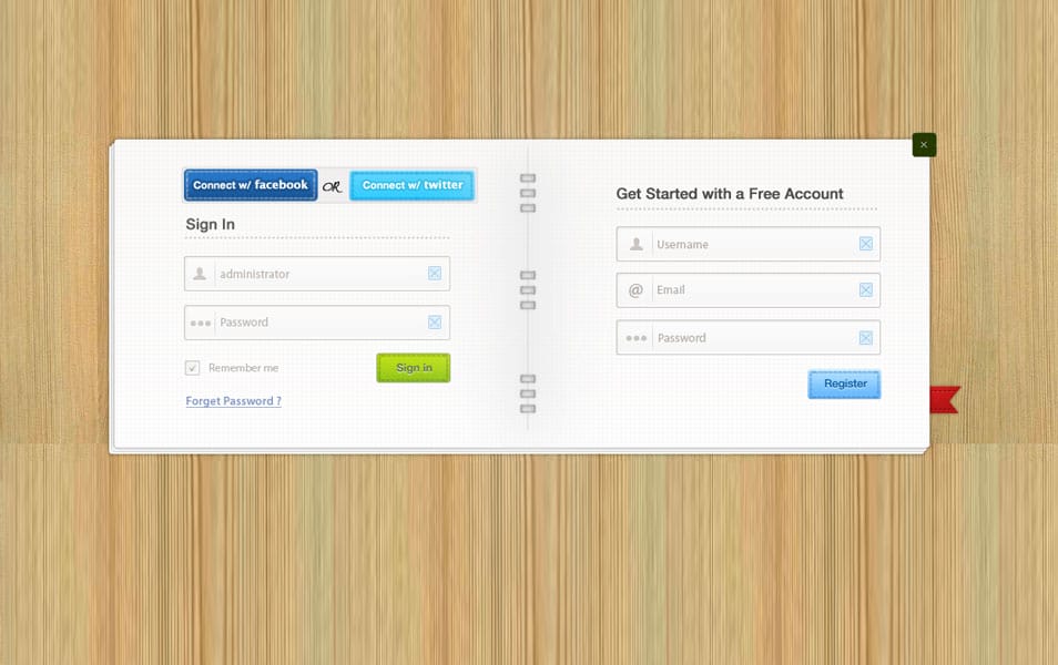 Login and Signup Form PSD Login and Signup Form PSD