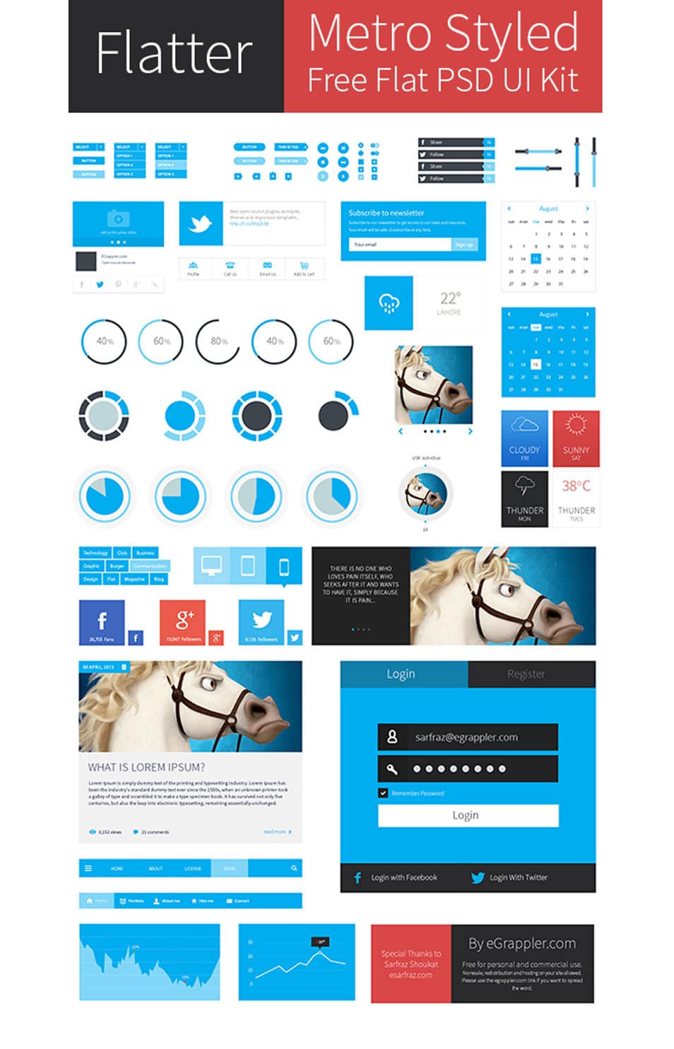 Metro Style Free Flat User Interface Kit PSD Metro Style Free Flat User Interface Kit PSD