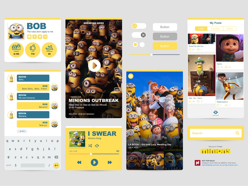 Minions Ui Kit PSD