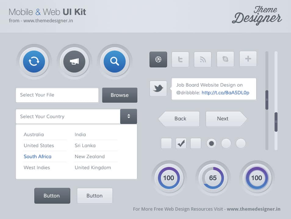 Mobile and Web UI Kit PSD Mobile and Web UI Kit PSD