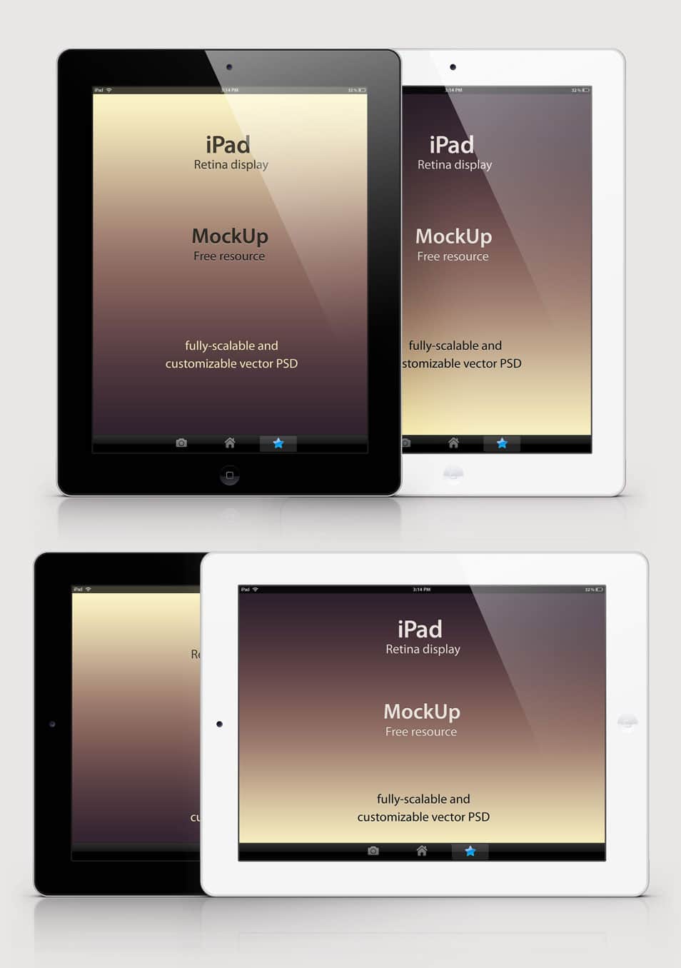 Psd iPad Retina Mockup Template