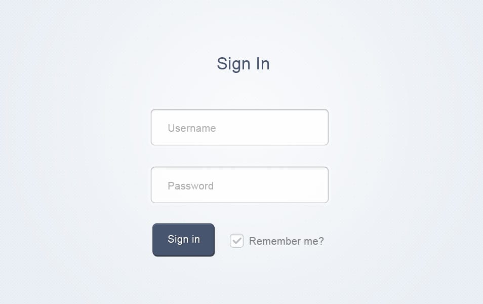 Quick Signin Form PSD Quick Signin Form PSD
