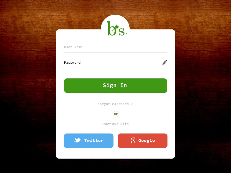 Sign In PSD
