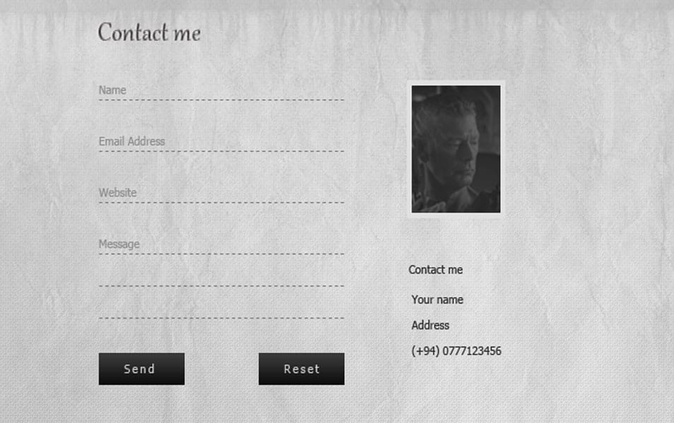 Simple Contact Form PSD Simple Contact Form PSD