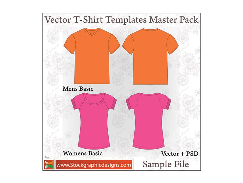 Vector T-shirt templates Vector T-shirt templates