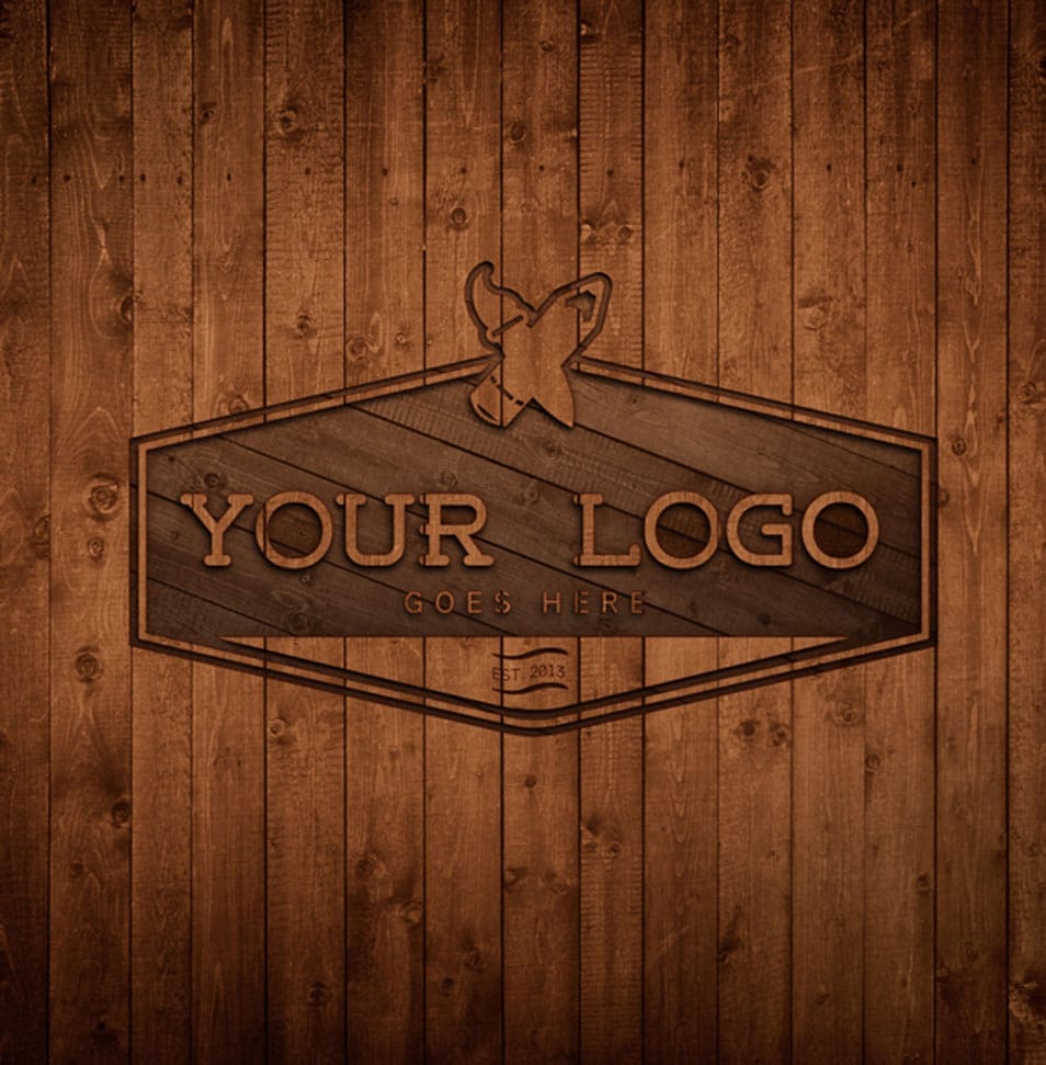 Wood Logo Mockup