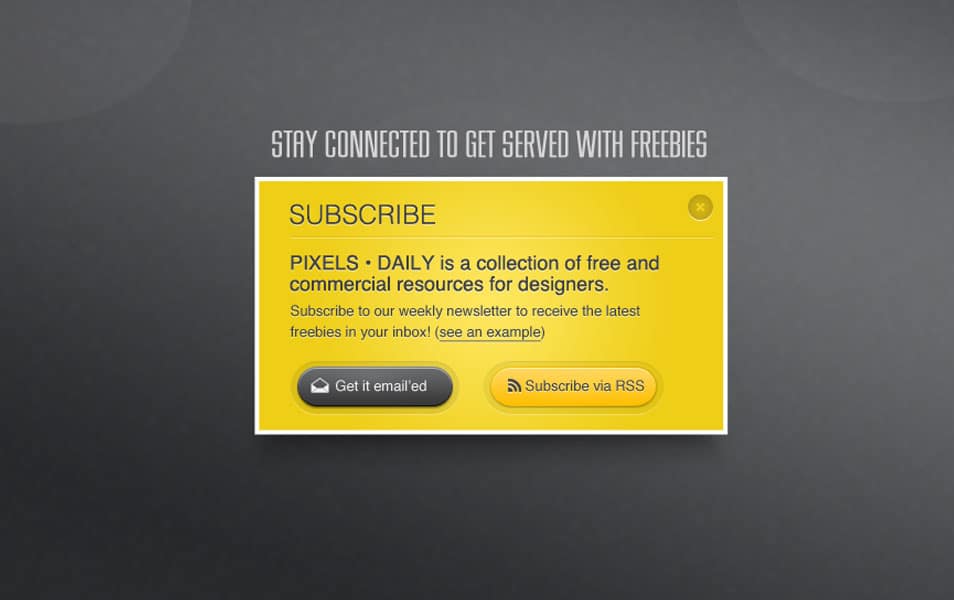 Yellow Subscribe Box PSD Yellow Subscribe Box PSD