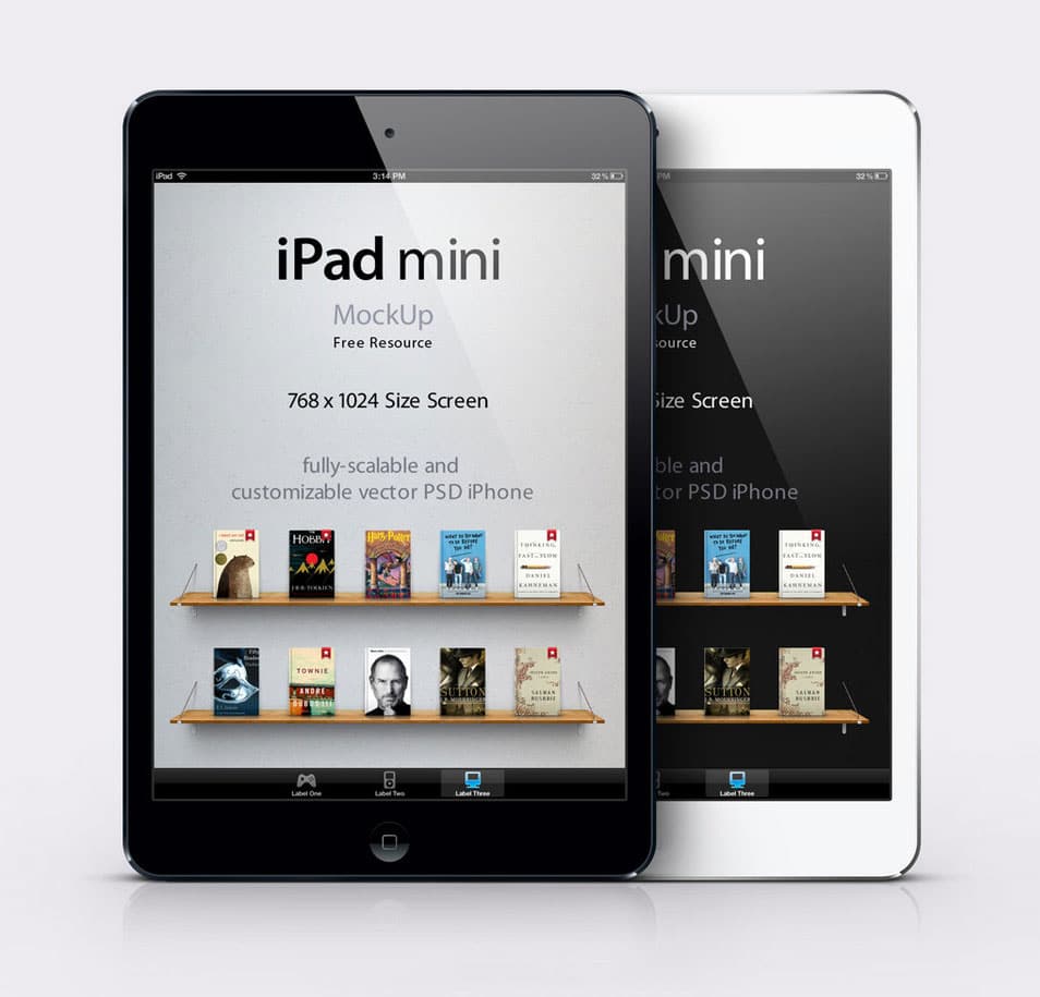 iPad Mini Psd Vector Mockup